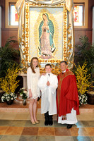 Confirmation 2015 - Portrait with Bishop, Student and Sponsor after Mass